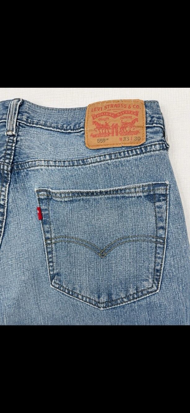 Levi's 559 Series Men's Blue Denim Jeans Relaxed Fit Straight Light Wash